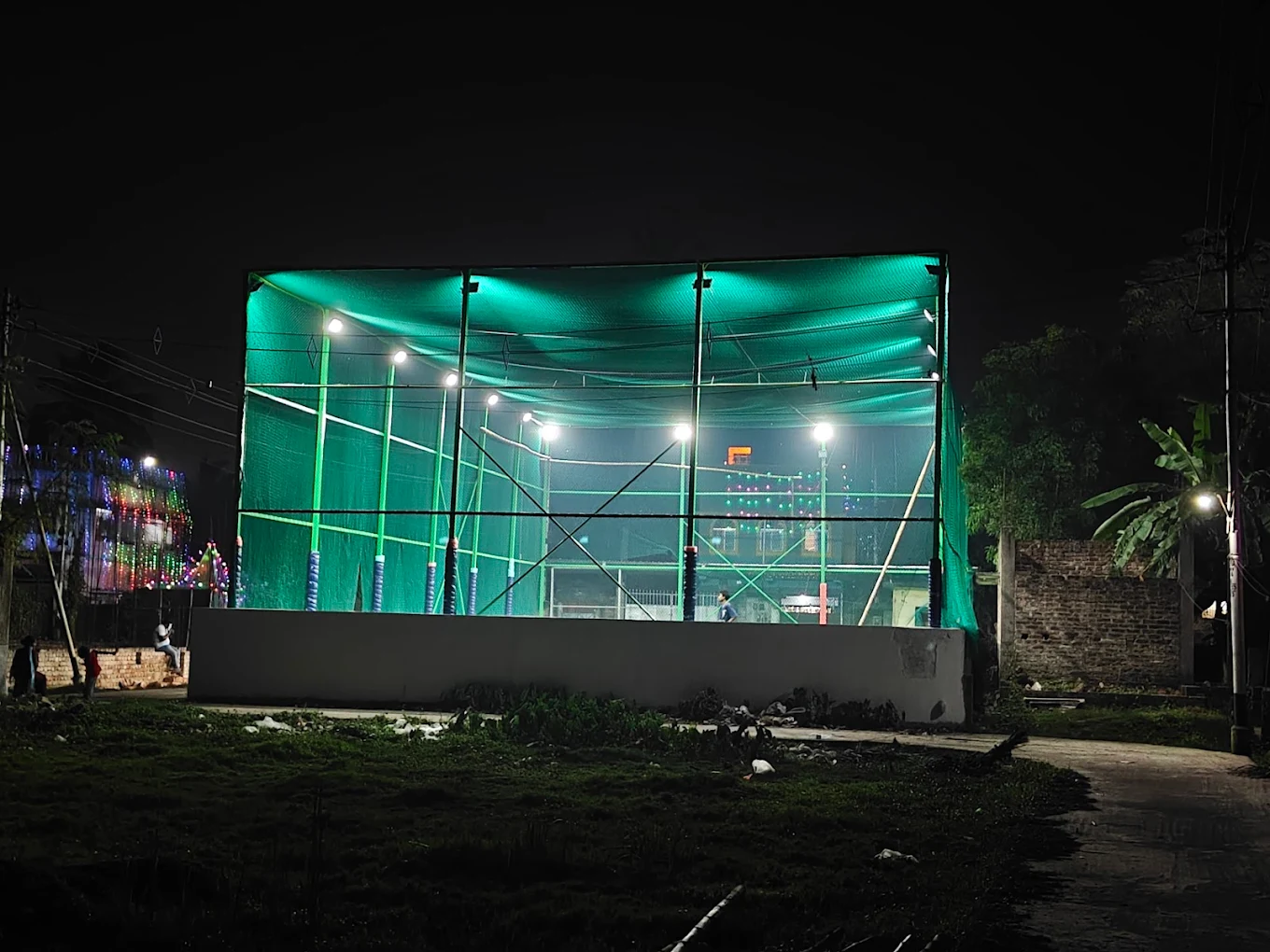 Front view of illuminated turf